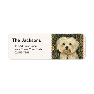 Vintage Maltese or Bichon puppy Dog ラベル