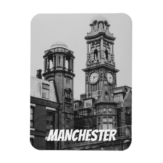 Vintage Manchester Cityscape England 2001 マグネット (縦)