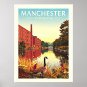 Vintage Manchester New Hampshire ポスター (正面)