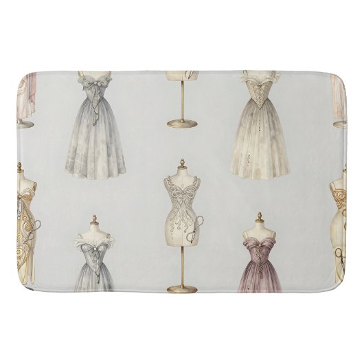 Vintage Mannequin Ballgown Pattern バスマット (正面)