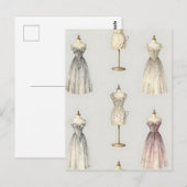 Vintage Mannequin Ballgown Pattern ポストカード (正面/裏面)