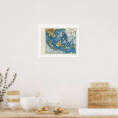 Vintage map, 1920, French,L'IndoChine et Insolinde ポスター (キッチン)