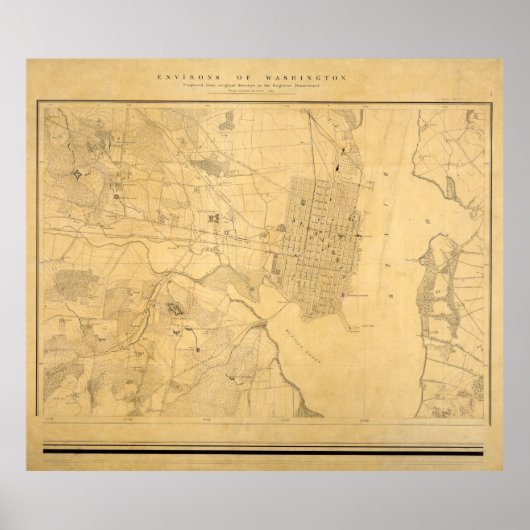 Vintage Map of Alexandria VA (1864) ポスター (正面)