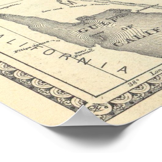 Vintage Map of Arizona (1881) ポスター (角)