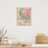 Vintage Map of Arizona (1881) ポスター (キッチン)