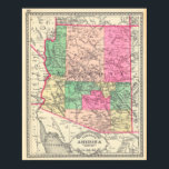 Vintage Map of Arizona (1881) ポスター<br><div class="desc">Vintage Map of Arizona (1881)</div>