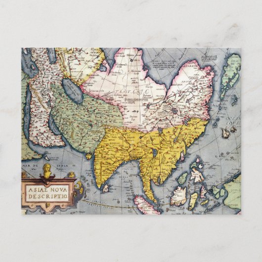 Vintage Map of Asia | 1580 ポストカード (正面)
