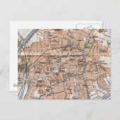 Vintage Map of Bruges (1905) ポストカード (正面/裏面)