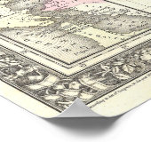 Vintage Map of California, 1866 ポスター (角)