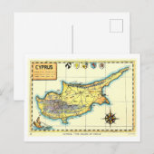 Vintage Map of Cyprus ポストカード (正面/裏面)