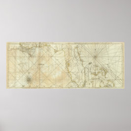 Vintage Map of Florida and The Bahamas (1776) ポスター