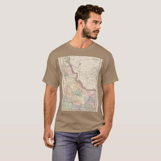 Vintage Map of Idaho 1901 Tシャツ (正面フル)