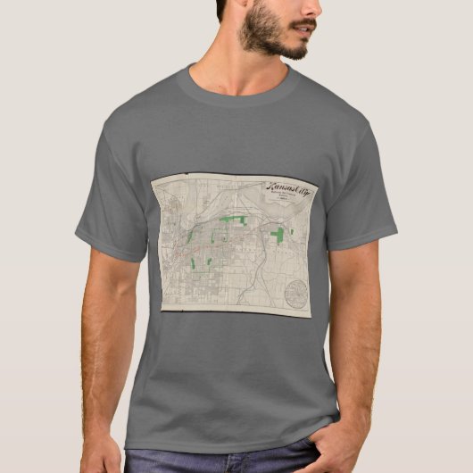Vintage Map of Kansas City 1893 Tシャツ (正面)