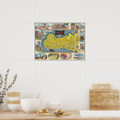 Vintage Map of Kingsway Lagoon Poster ポスター (キッチン)