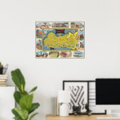 Vintage Map of Kingsway Lagoon Poster ポスター (ホームオフィス)