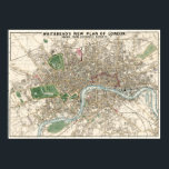 Vintage Map of London England (1853) ポスター<br><div class="desc">Vintage Map of London England. Whitbread's new plan of London: drawn from authentic survey (1853) by J. Whitbread. Original from Library of Congress.</div>