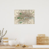 Vintage Map of London England (1853) ポスター (キッチン)