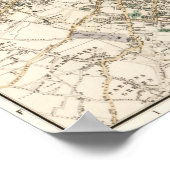 Vintage Map of London England (1853) ポスター (角)