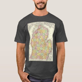 Vintage Map of Michigan 1897 Tシャツ