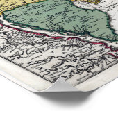 Vintage Map of New England ポスター (角)