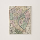 Vintage Map of Paris France 1878 ジグソーパズル (縦)