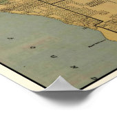 Vintage Map of Seattle Washington ポスター (角)