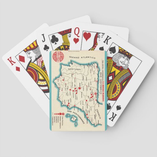 Vintage Map of Spain Playing Cards トランプ (裏面)
