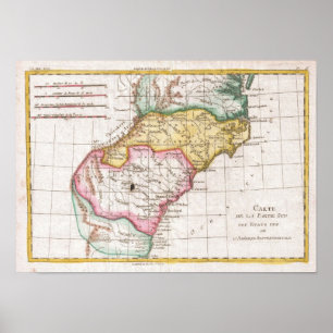 Vintage Map of The Carolinas (1780) ポスター