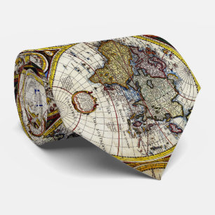 Vintage Map of The World (1626) - Stylized ネクタイ
