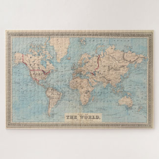 Vintage Map of The World (1876) ジグソーパズル