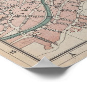 Vintage Map of Vienna Austria (1872) ポスター (角)