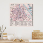 Vintage Map of Vienna Austria (1900) ポスター (キッチン)