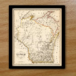 Vintage map of Wisconsin 1852 ポスター<br><div class="desc">Wisconsin antique map reproduction made in Germany in 1852. Shows counties,  Lake Superior,  Green Bay,  Lake Michigan,  many cities,  towns,  and rivers. Frame it for a vintage historical look.</div>