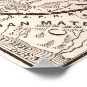 Vintage Map of Yosemite 1876 ポスター (角)