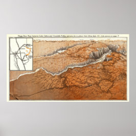 Vintage Map of Yosemite National Park 1928 ポスター