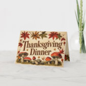 vintage maple leaves - Thanksgiving invitation カード (正面)