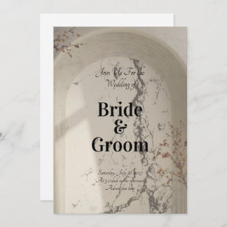 Vintage Marble Arch Botanical Wedding Invitation 招待状