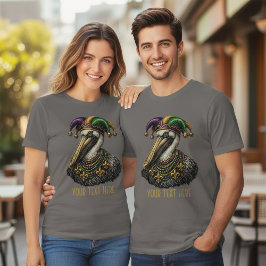 Vintage Mardi Gras Pelican Jester | Retro Carnival Tシャツ