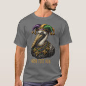 Vintage Mardi Gras Pelican Jester | Retro Carnival Tシャツ (正面)