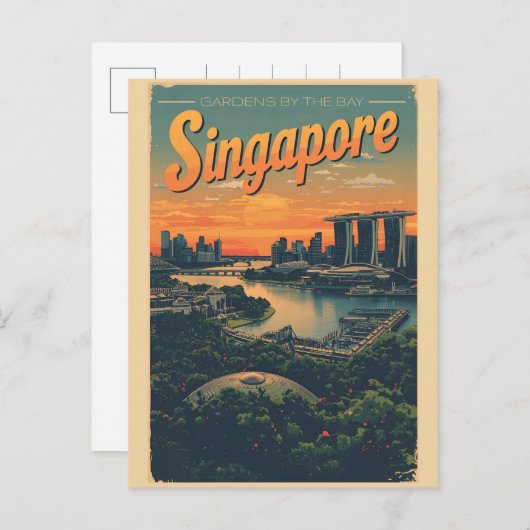 Vintage marina by sands skyscraper gifts ポストカード (正面/裏面)