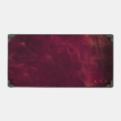 Vintage Maroon Leather Look Personalized デスクマット (正面)