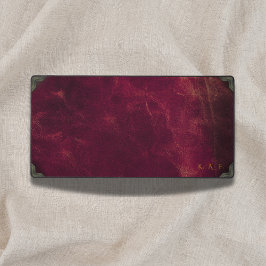 Vintage Maroon Leather Look Personalized デスクマット