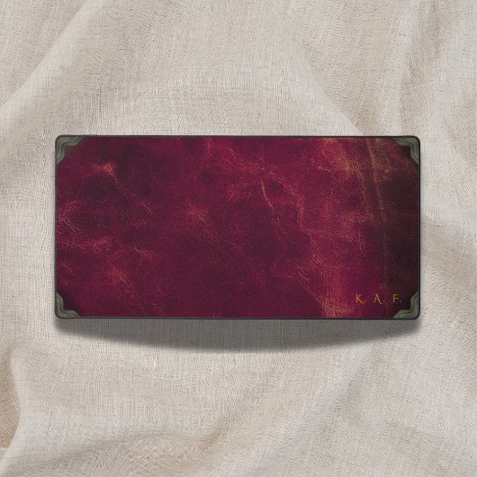 Vintage Maroon Leather Look Personalized デスクマット