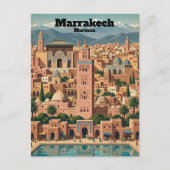 Vintage Marrakech Morocco Architecture Travel ポストカード (正面)