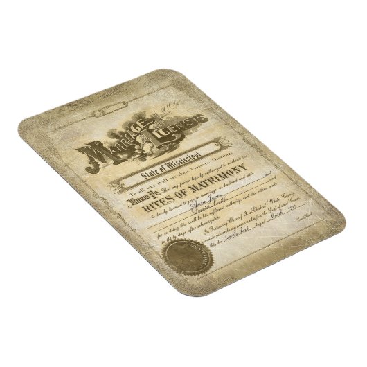 Vintage Marriage Certificate  マグネット (右側)