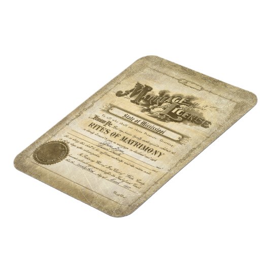 Vintage Marriage Certificate マグネット (左側)