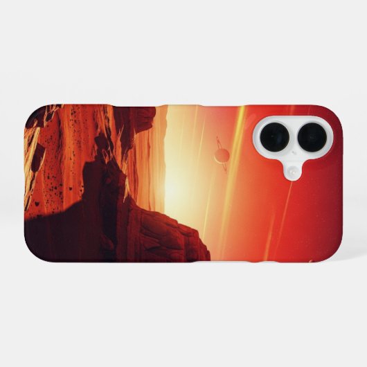 Vintage Mars Landscape iPhone 16ケース (裏面横)