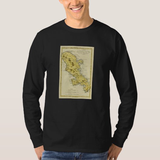 Vintage Martinique Map 1780 Tシャツ (正面)