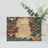 Vintage Masked Mardi Gras Masquerade サンキューカード (スタンド正面)