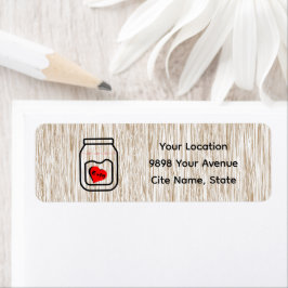 Vintage mason jar wood grain theme  ラベル